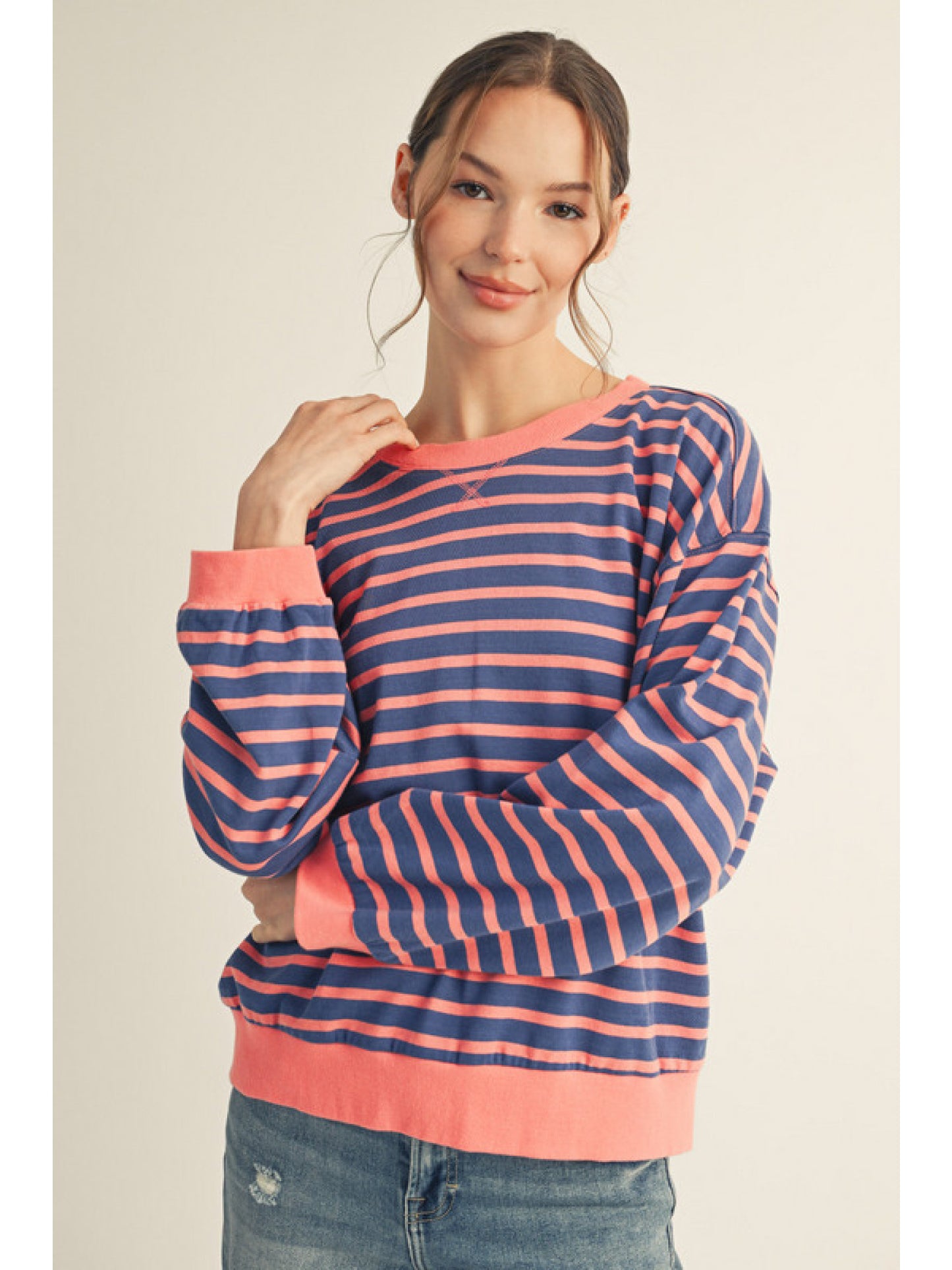 Dropped Shoulder Stripe