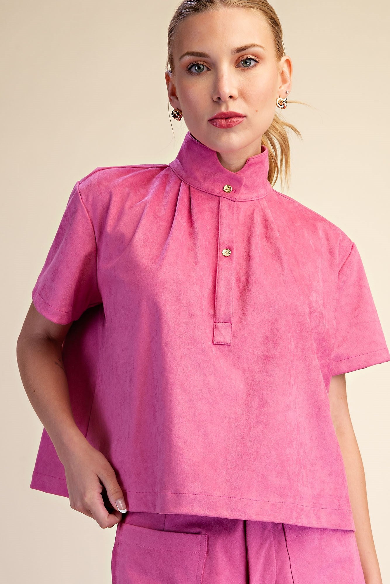 Stand Collar SS Shirt