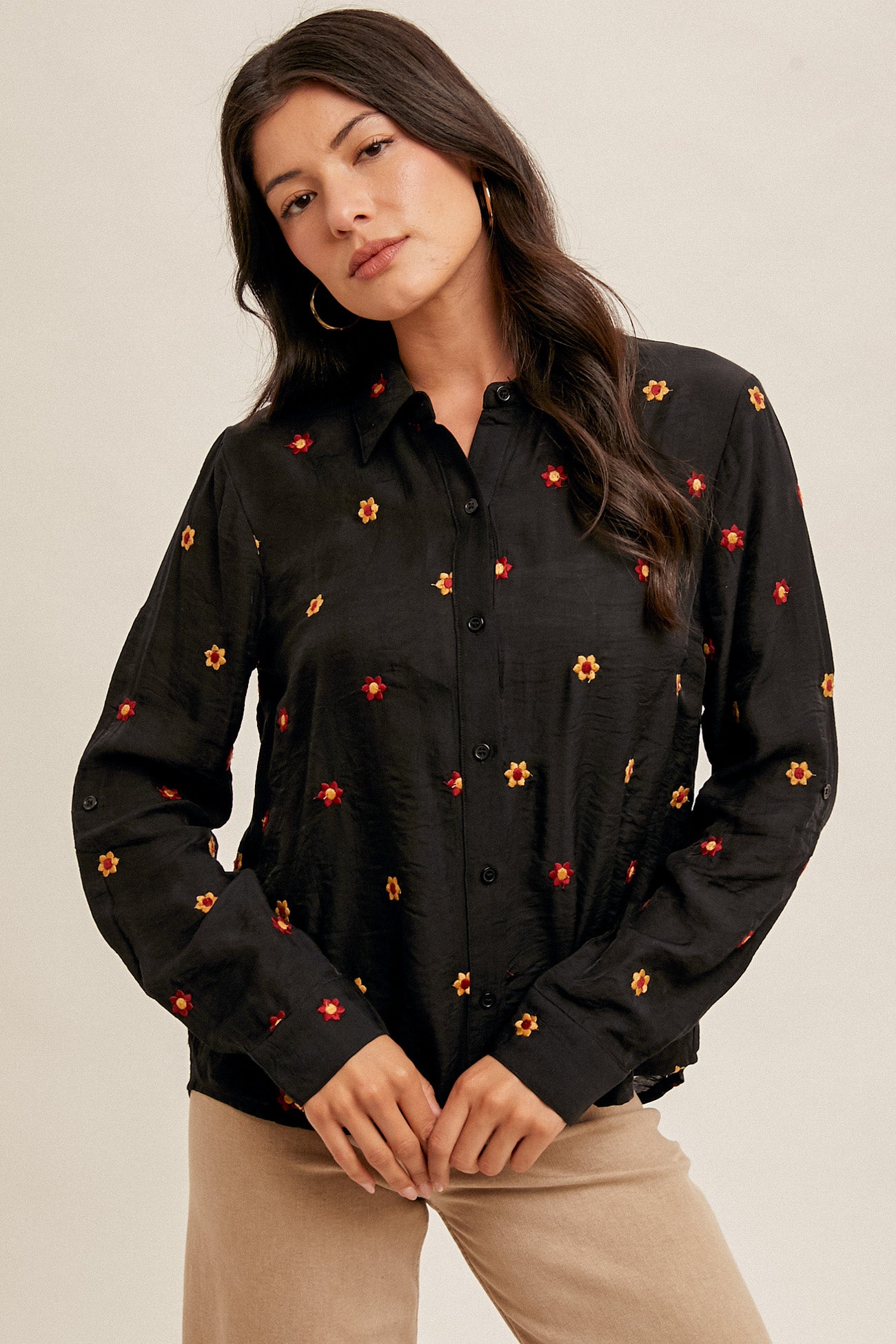 Crinkle Button Down