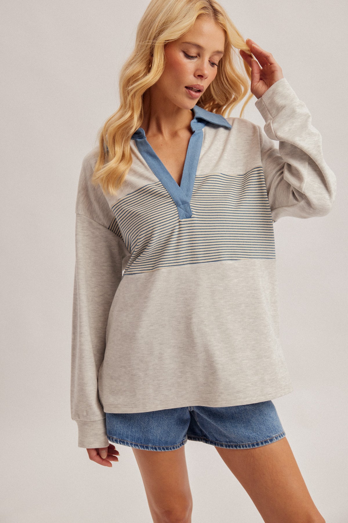 VNeck Fleece Pullover