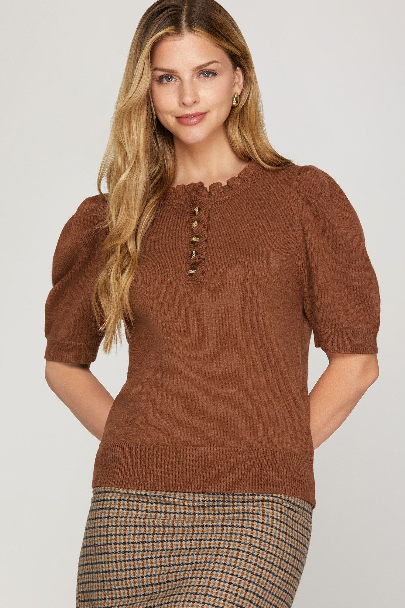 Ruffled Neck Sweater