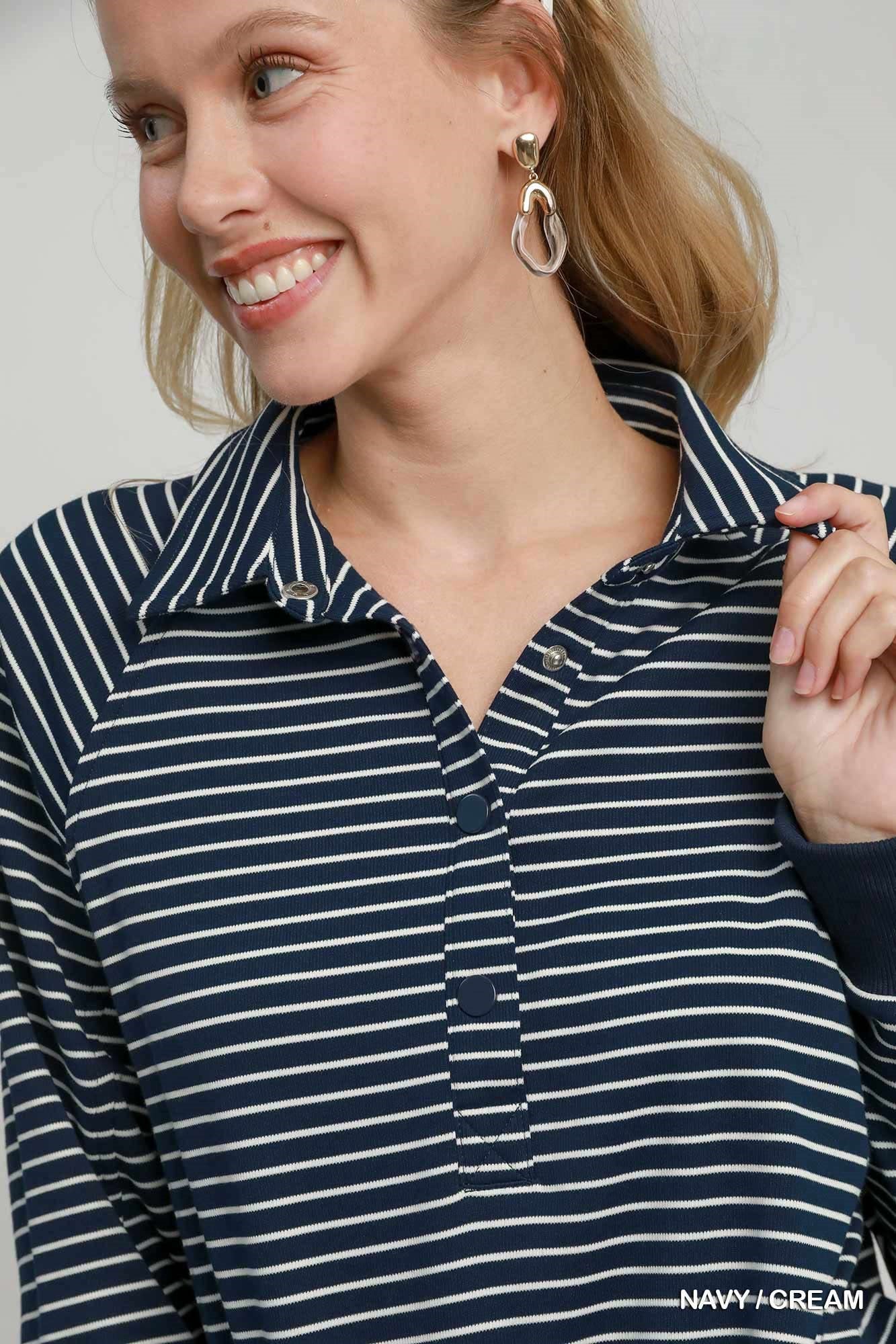 Navy/Cream Top