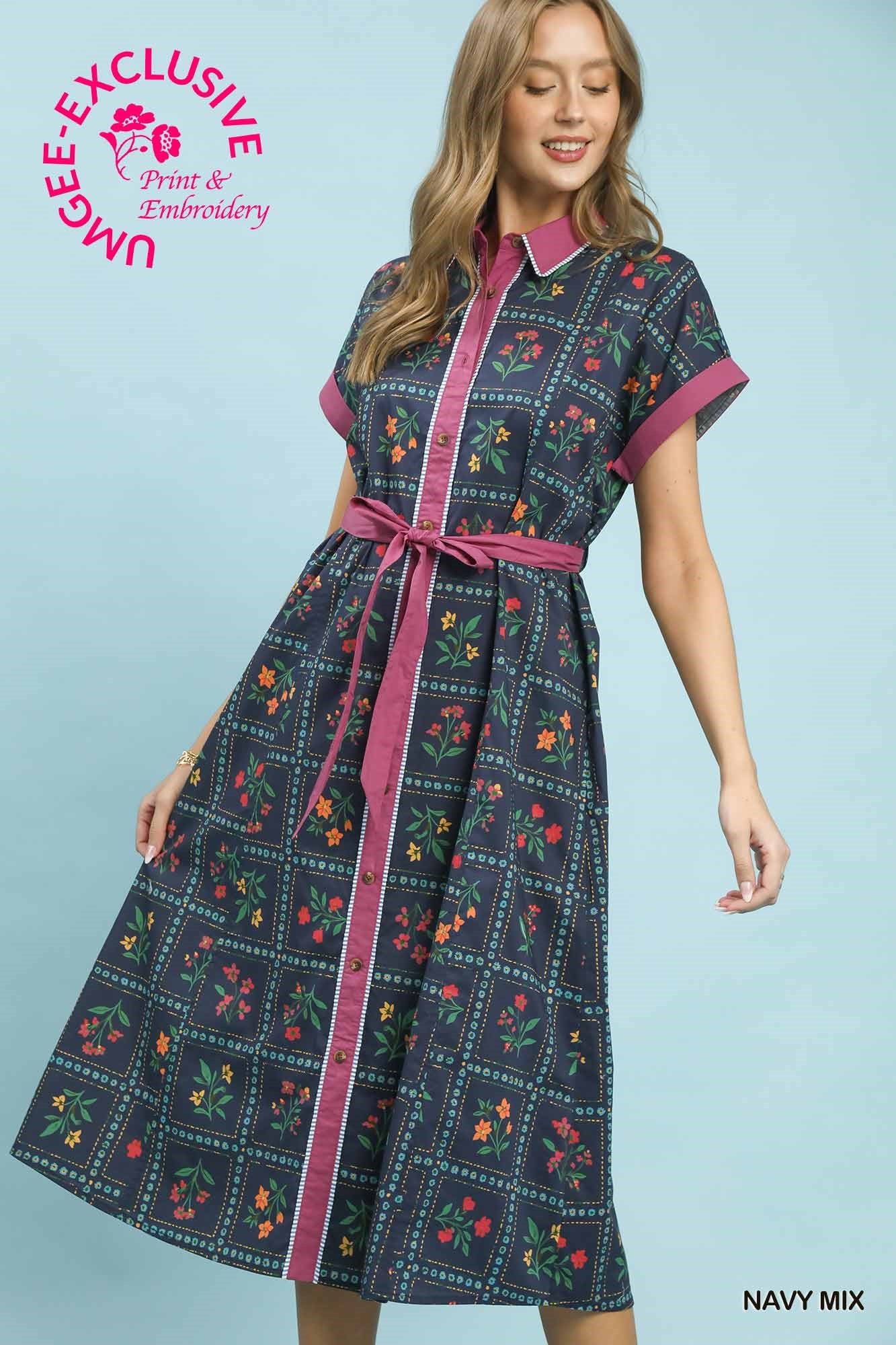 Navy Mix Dress