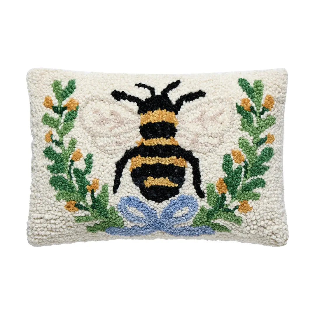 Bee in a Wreath Pillow
