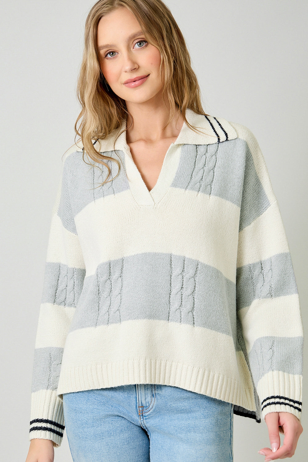 Ivory/Grey Sweater