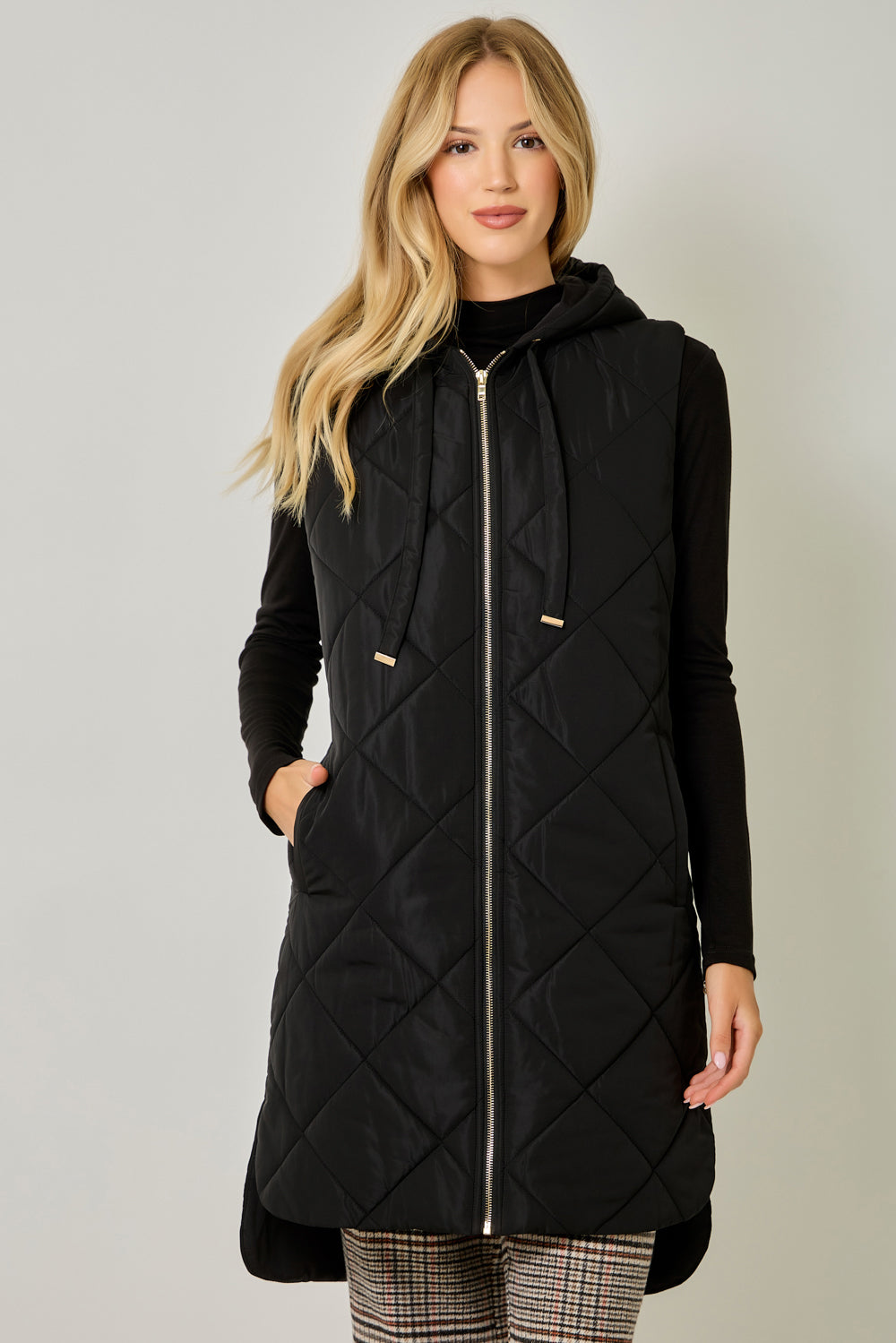 Quilted Puffer Hoodie Vest