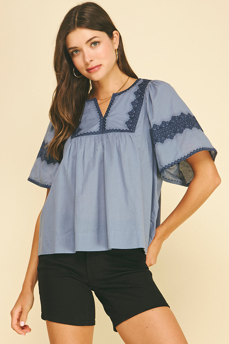 Boho Emb. Top