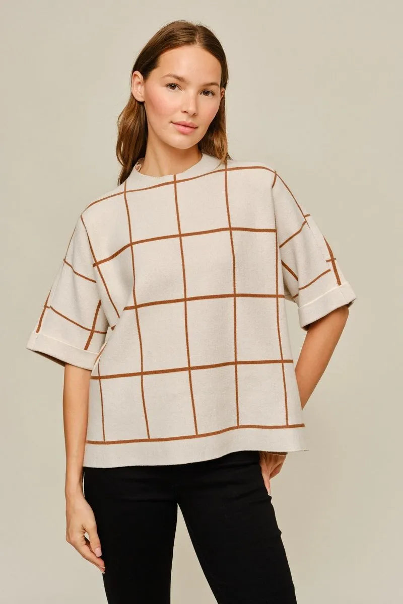 Grid Pattern Sweater