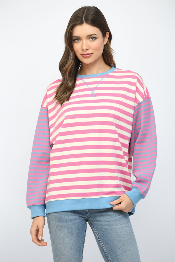 Contrast Ribbed Band Color Block