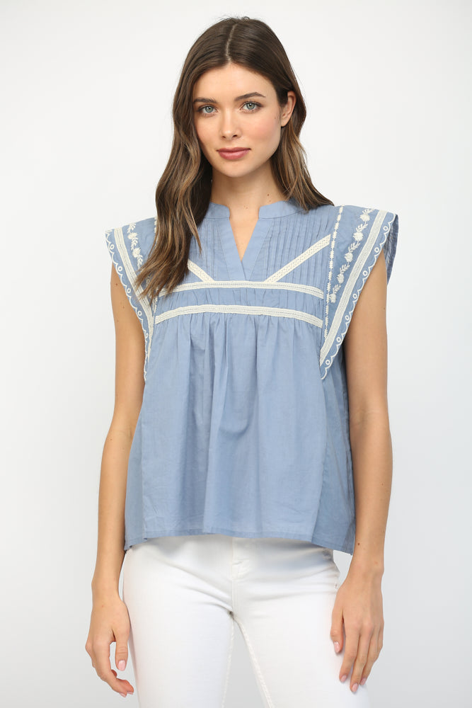 Chambray Blue Top