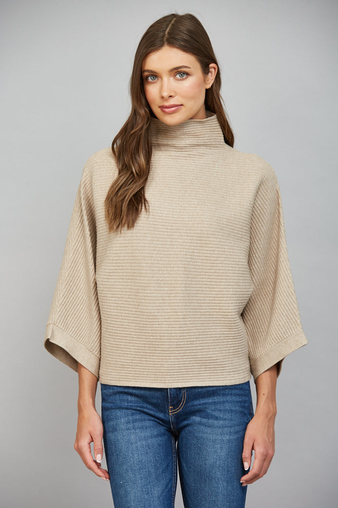 Ribbed Mock Neck Sweater