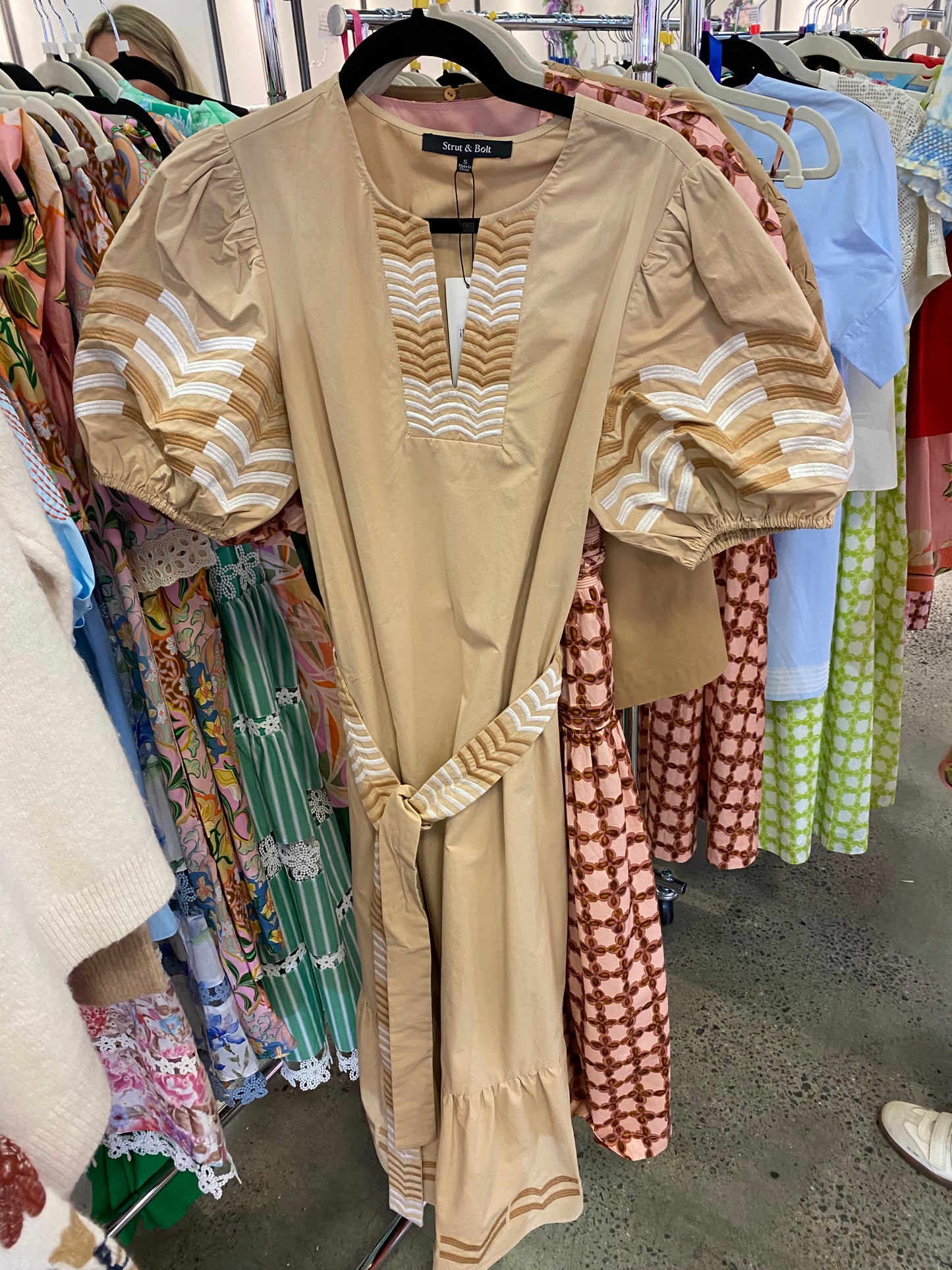 Emb. Tan Dress