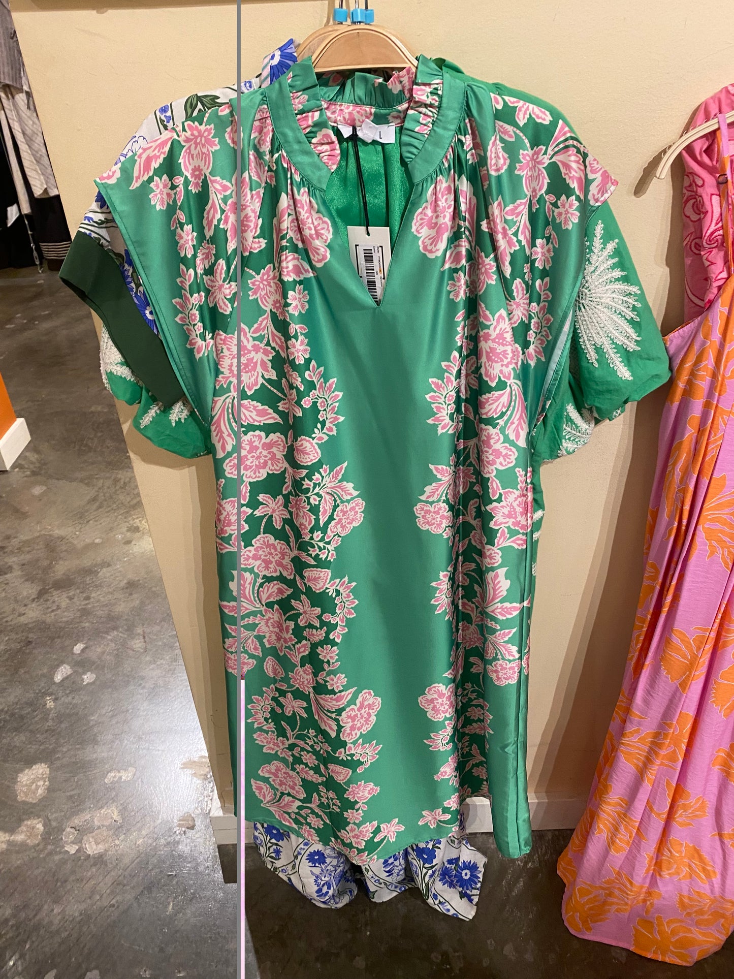 Satin Floral Short Dress