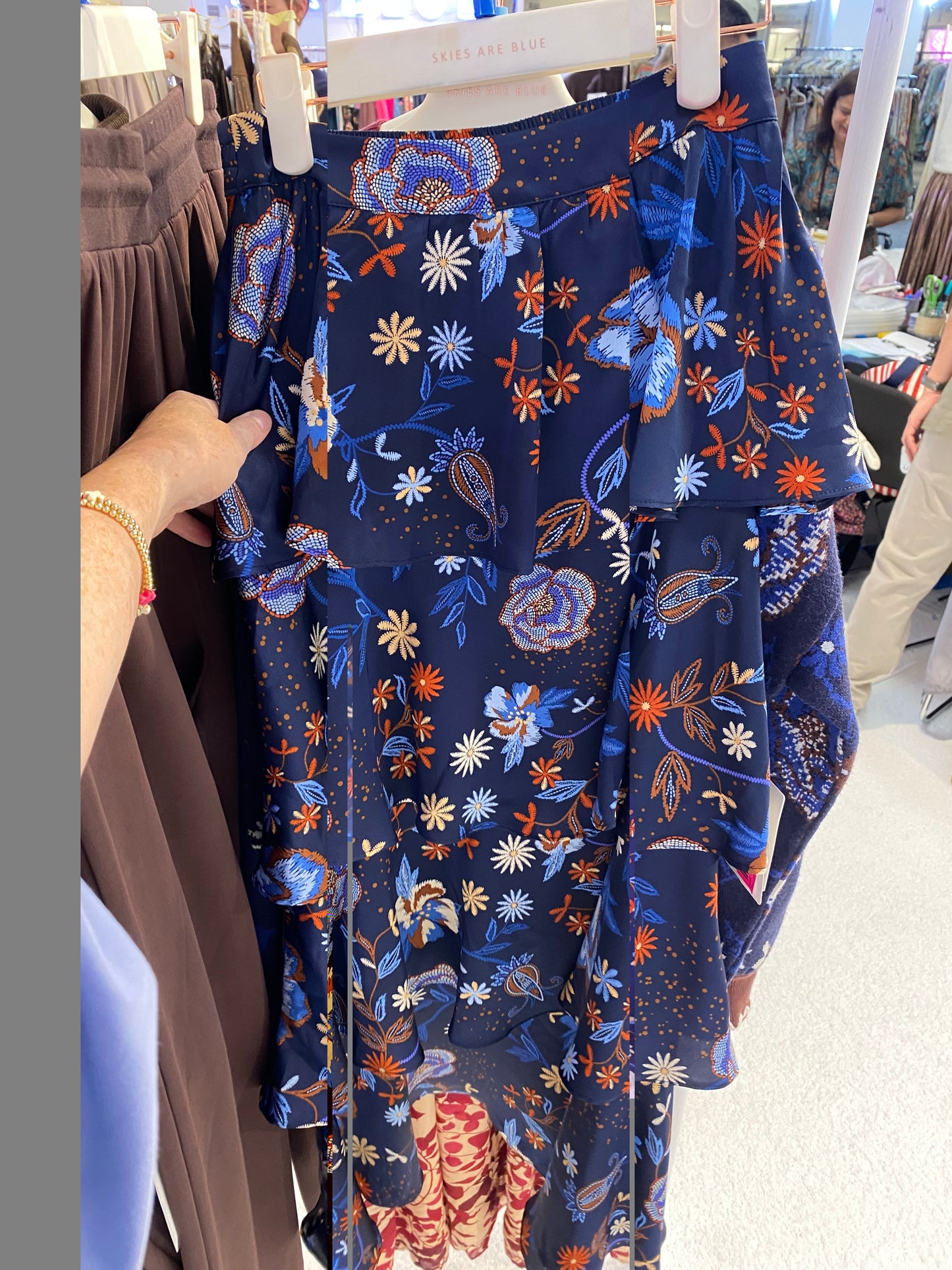 Navy Floral Maxi Skirt
