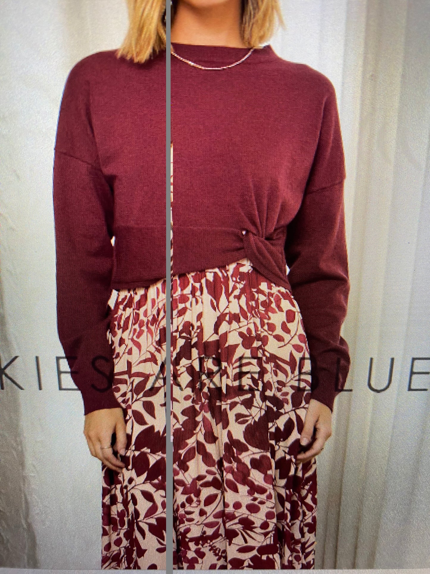 Burgundy Mixed Media Dress