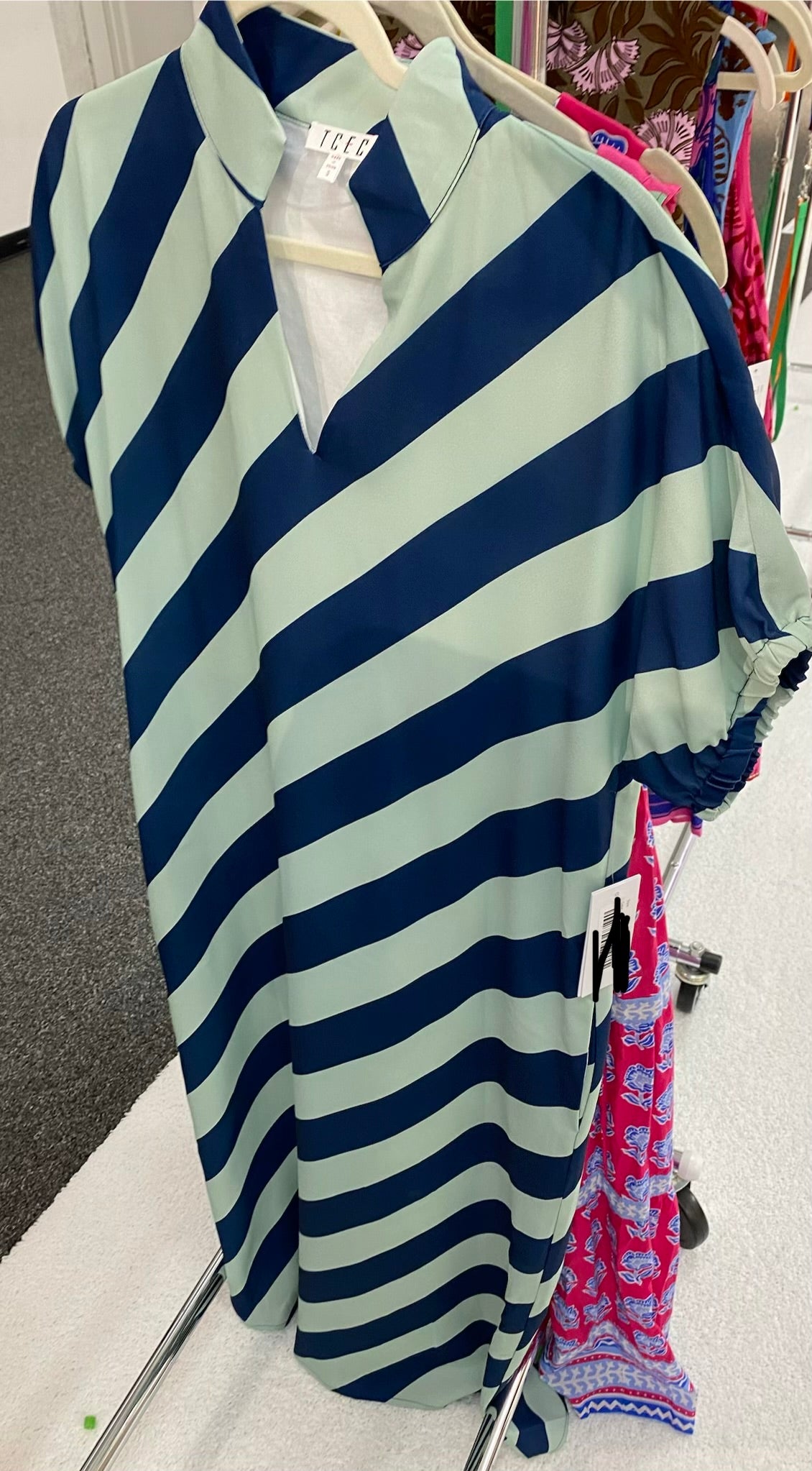 Navy/Mint Stripe Dress