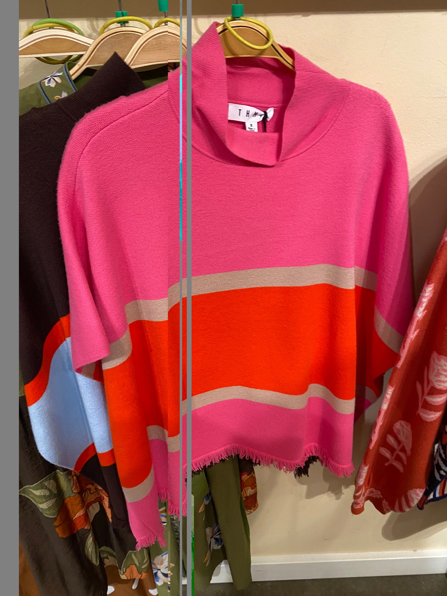 Colorblock Poncho