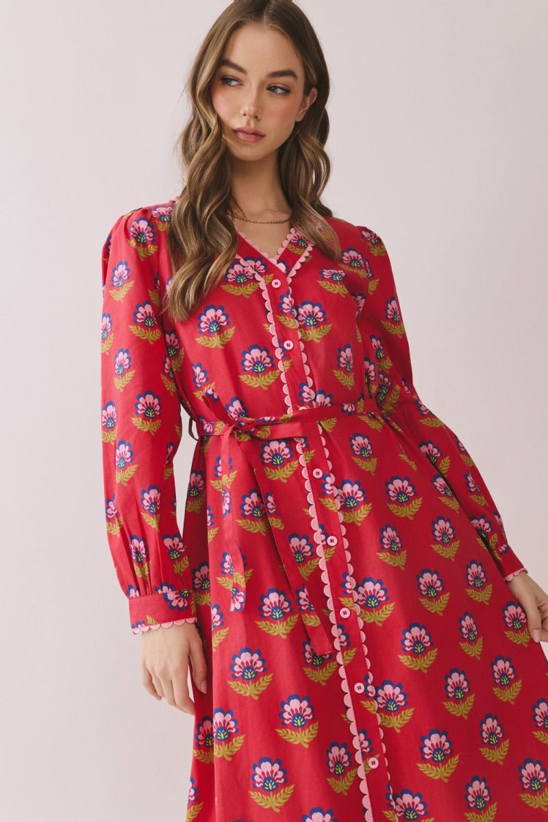 Berry Scallop Dress