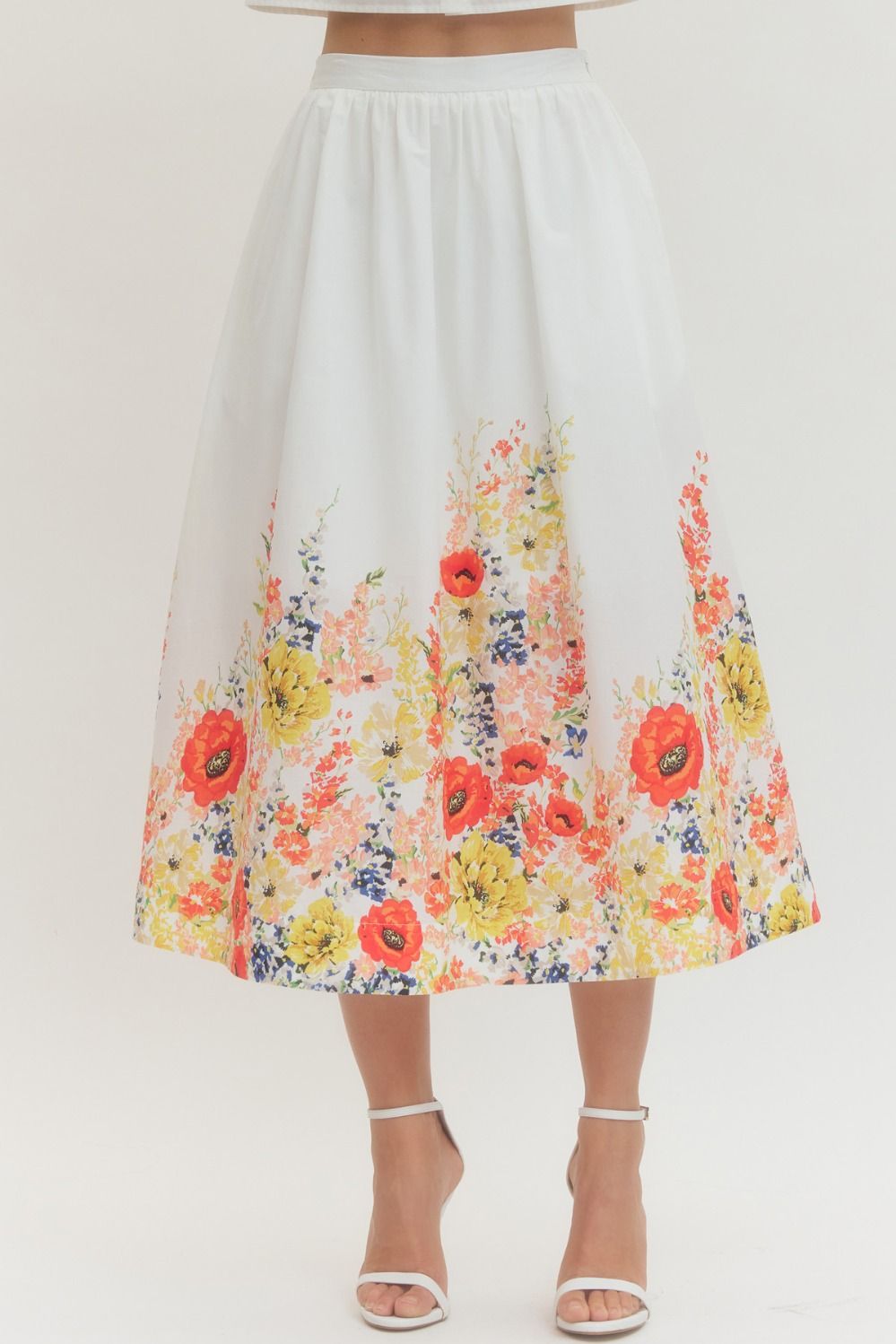 Floral Print Midi Skirt