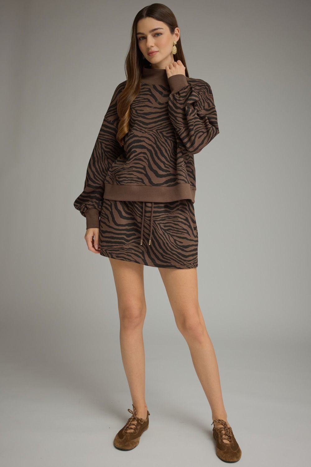 Mocha Zebra Print Pullover