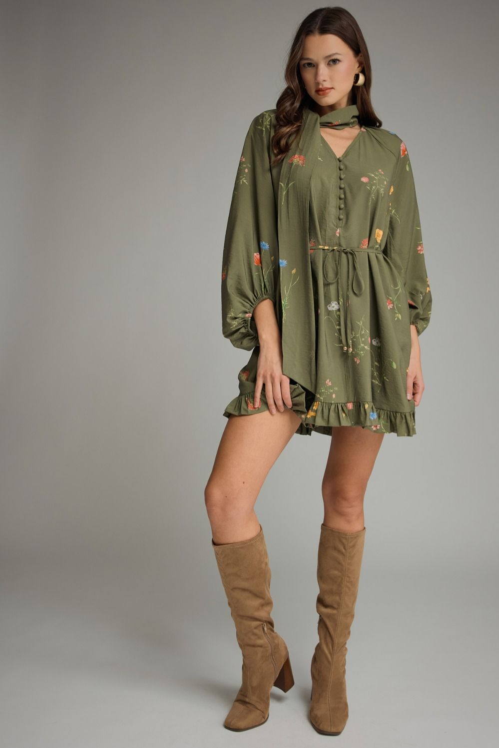 Olive Tie Dress