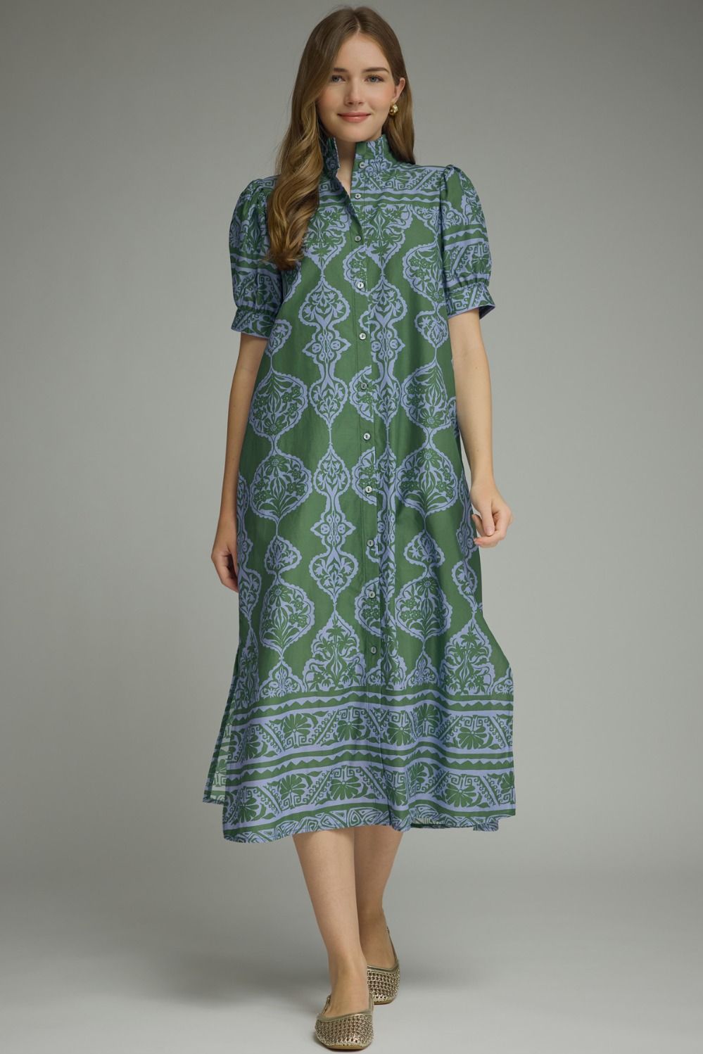 Ornamental Puff Slv Dress