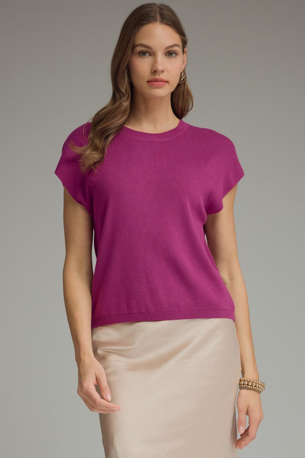 Cap Slv Knit Top