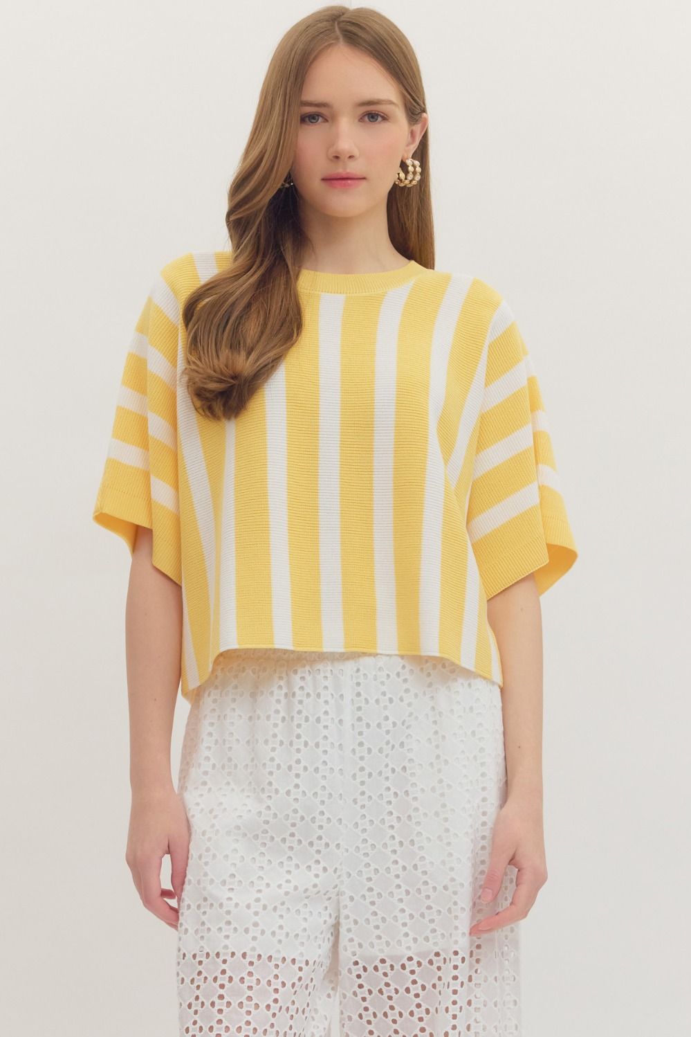 PINK Striped Dolman Top