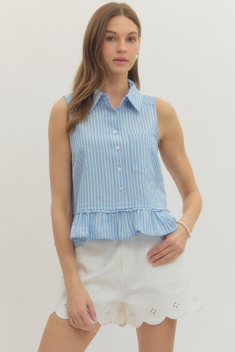 Stripe Ruffle Hem Top