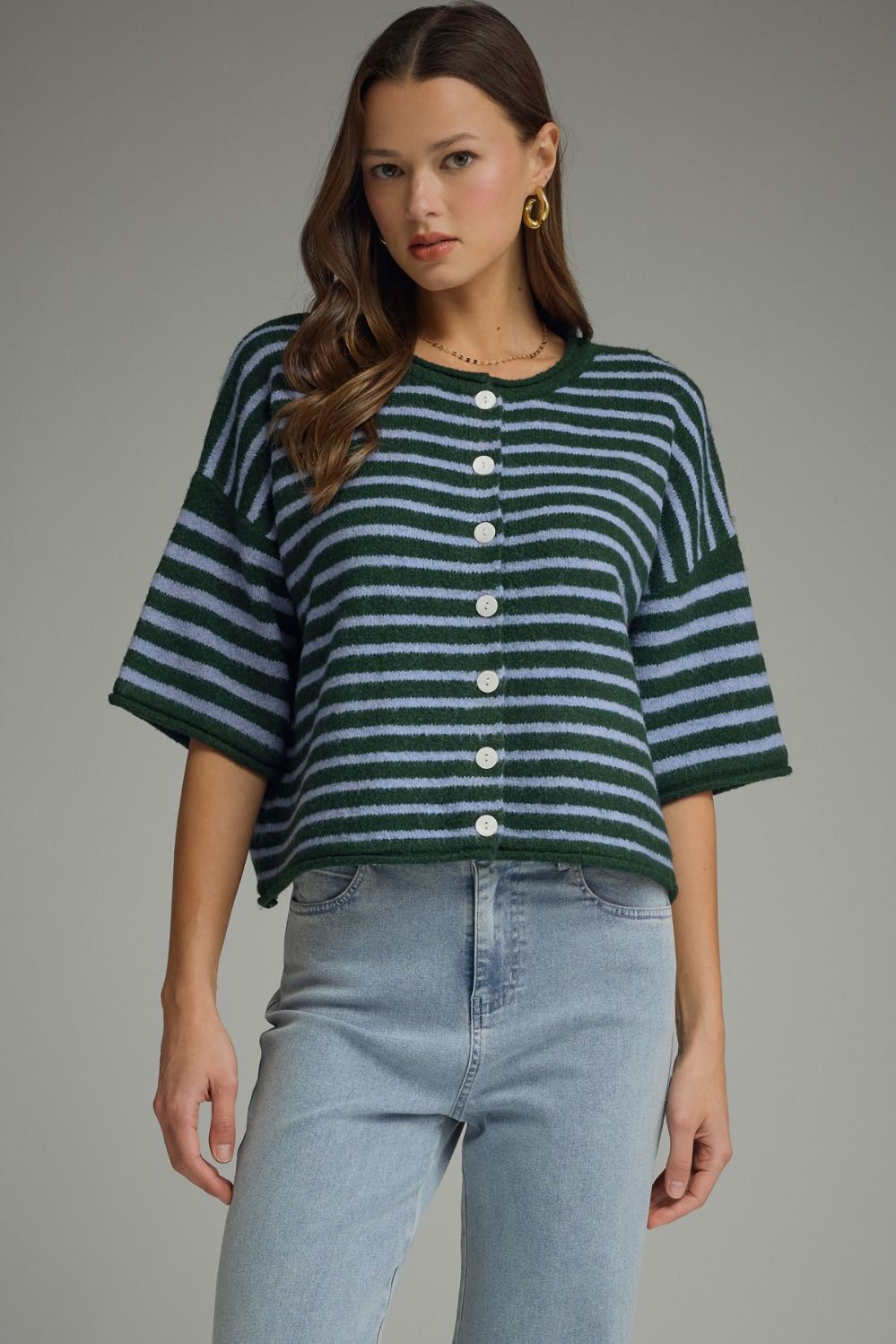 Striped Round Neck Top
