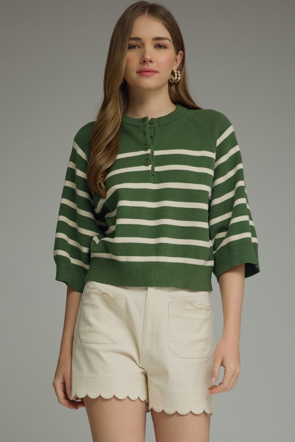 Hunter Grn Stripe Cardi