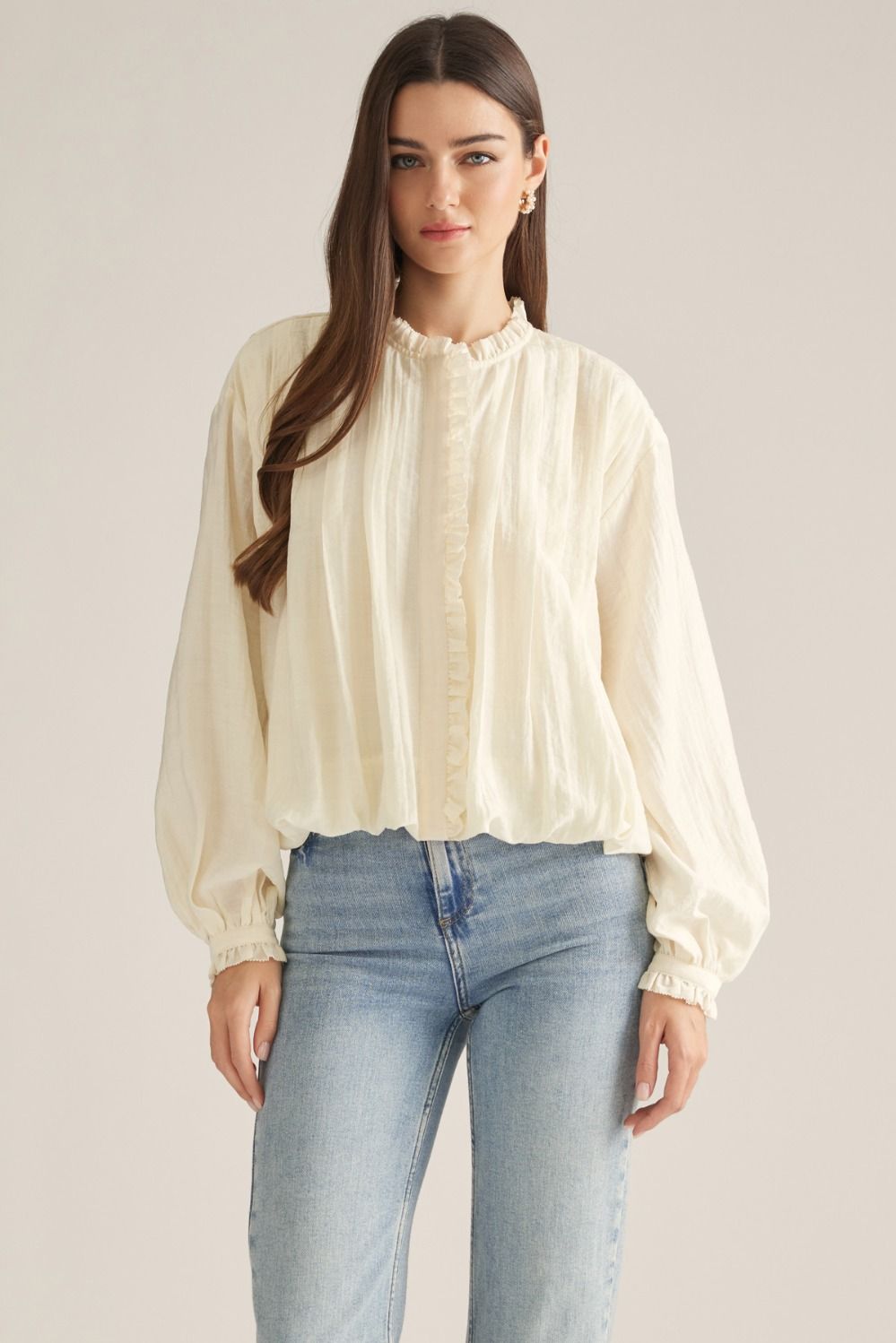 Ruffle Trim Detail Top