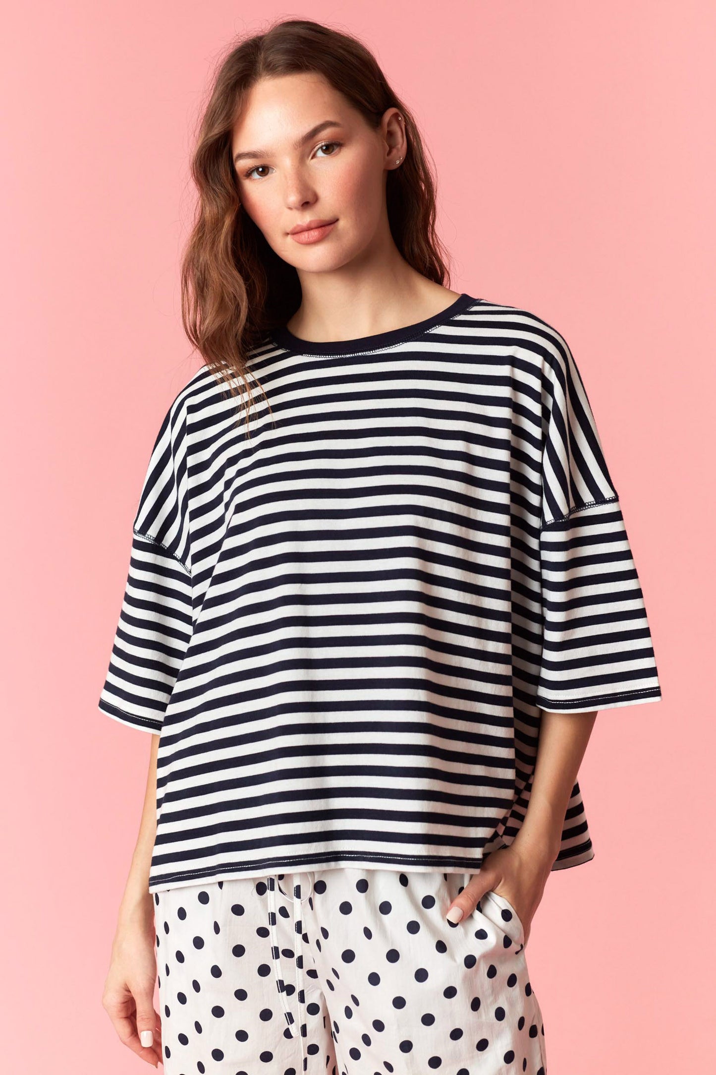 Nay Stripe Oversized Tee