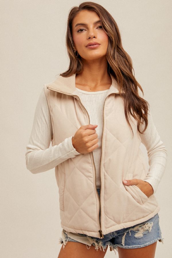 Quilted Vest w/ Collar