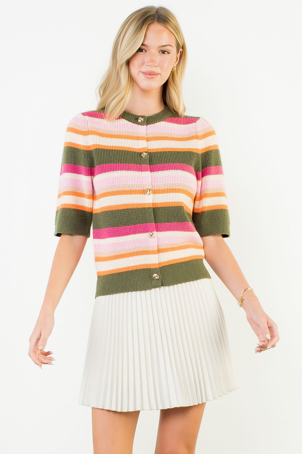 SS Multi Color Knit Top