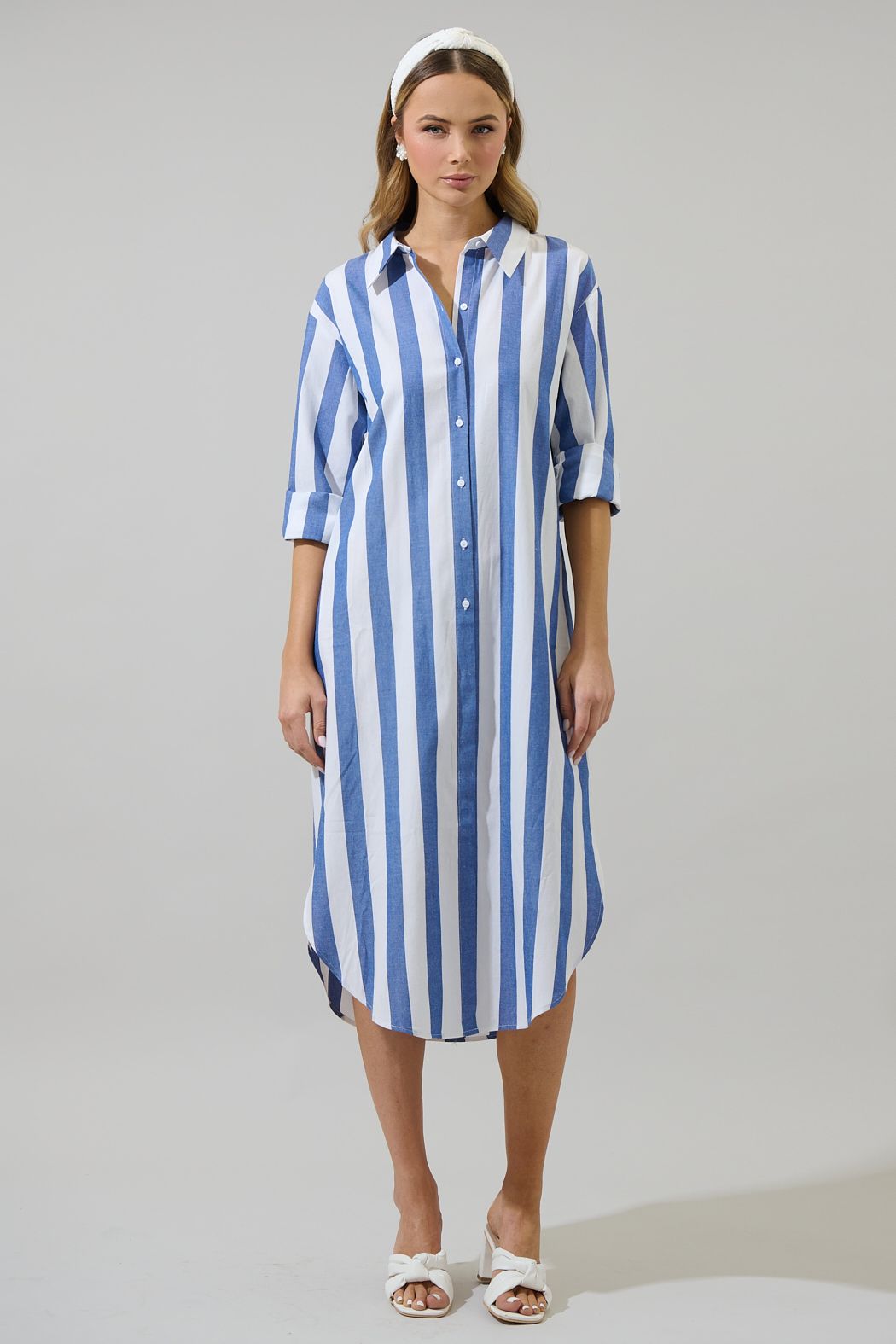 Striped Shirt Mini Dress