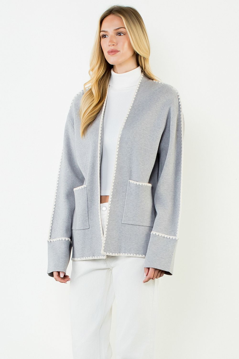Emb. Cardi With Pockets