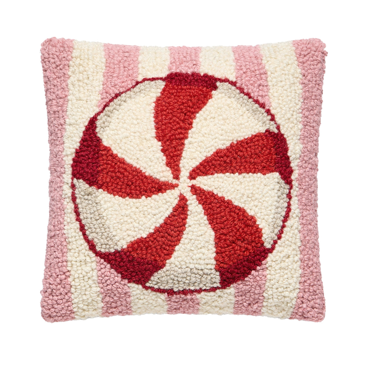 Peppermint Candy Stripe Hook Pillow