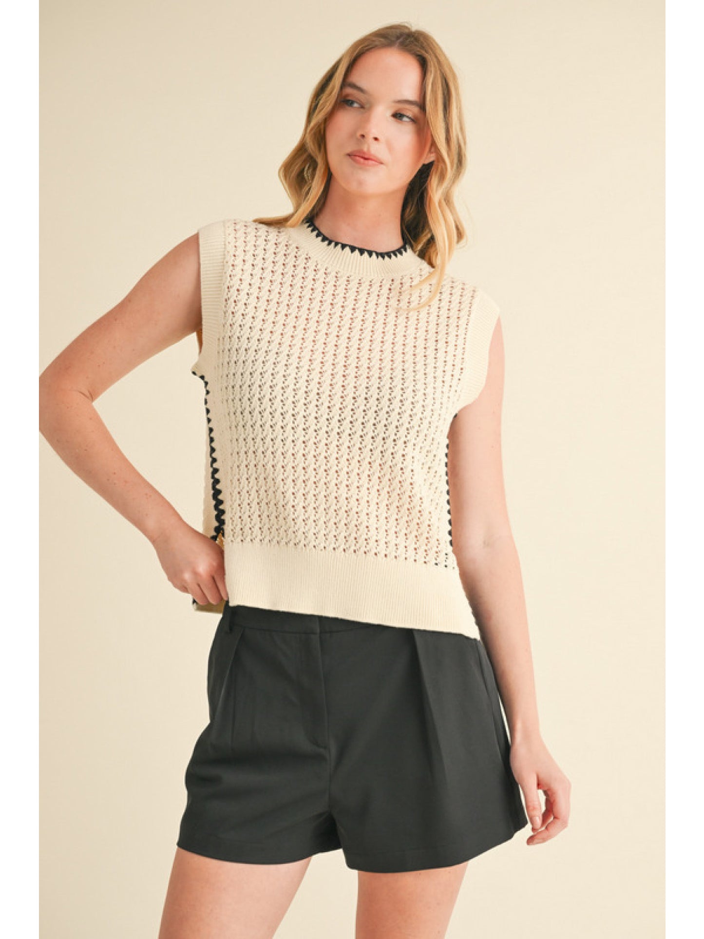 Crochet top trim detail