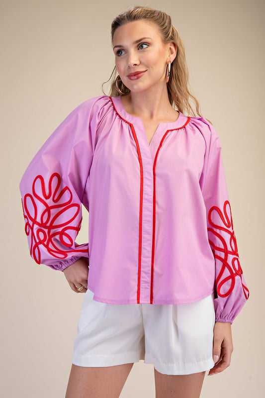 Soutache Detail Slv Top