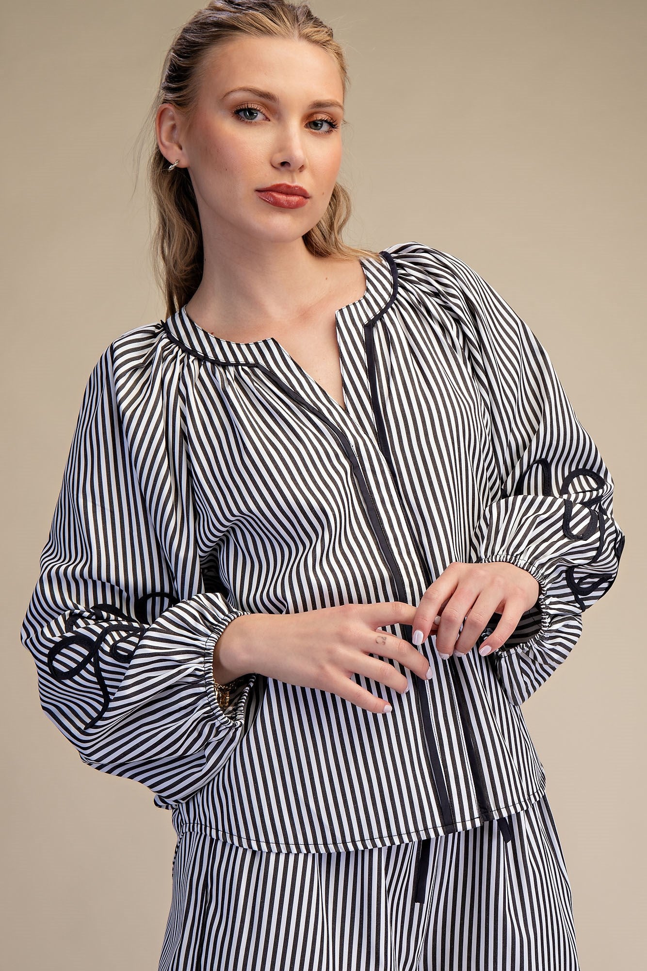 Soutache Detail Slv Top
