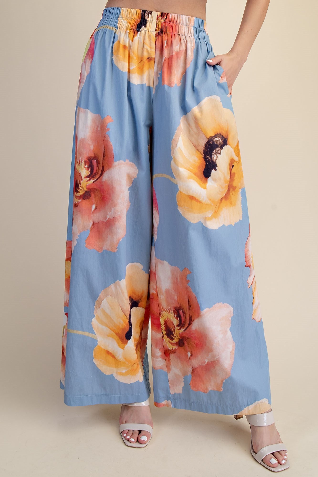 High Waist Elastic Wide Pants