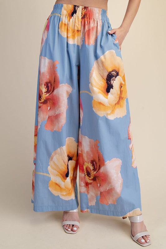 High Waist Elastic Wide Pants