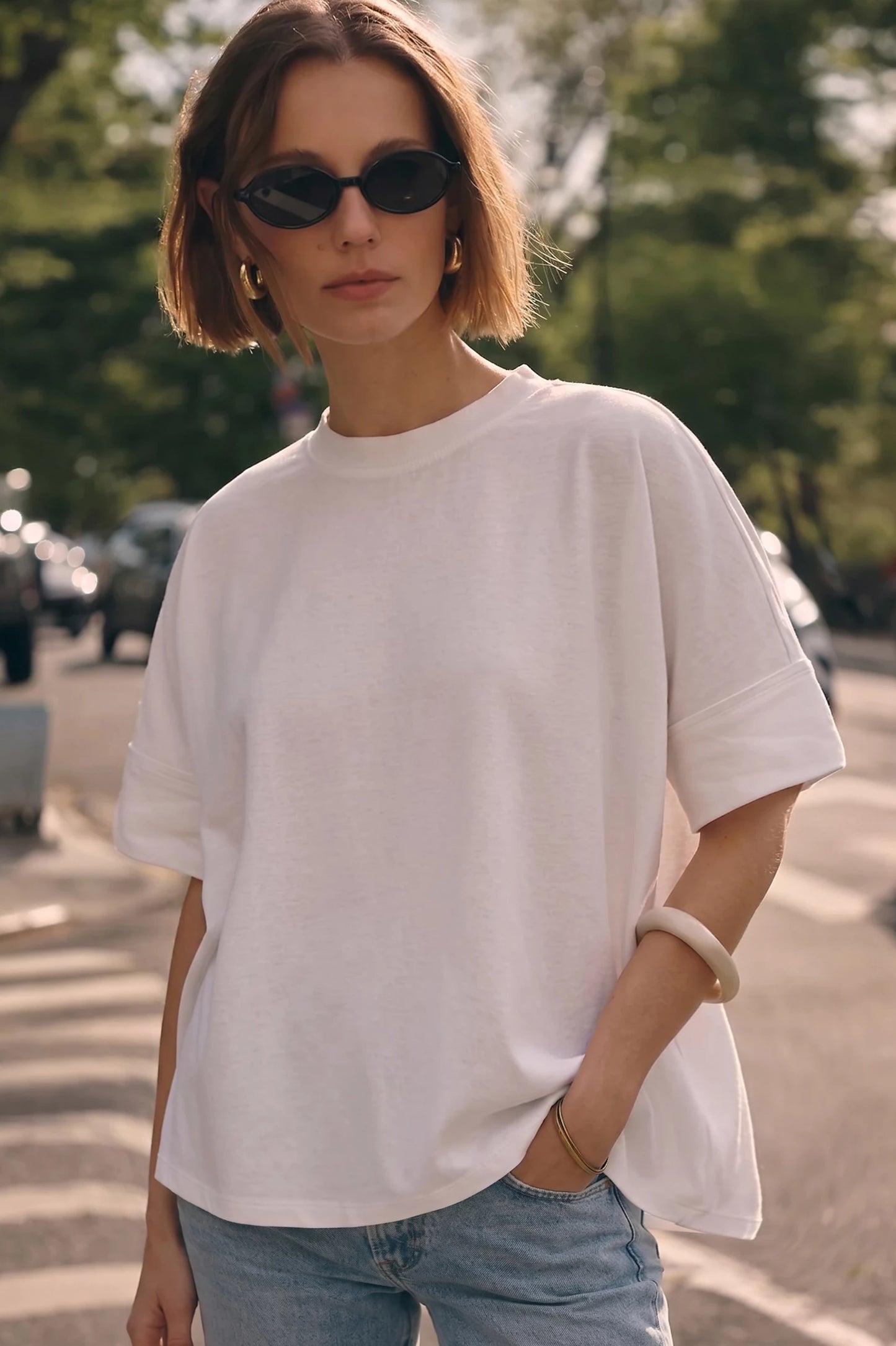 Oversized Stretchy Ivory Top