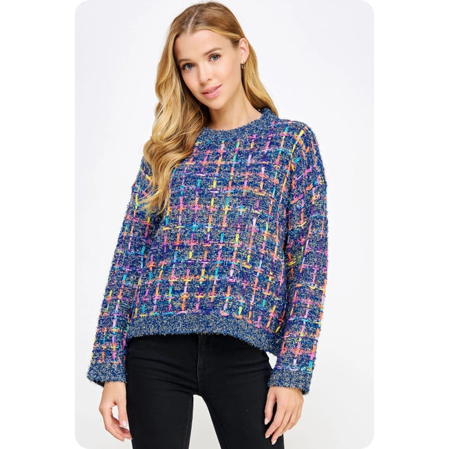 Mallard Multi Tweed Pullover Knit Sweater