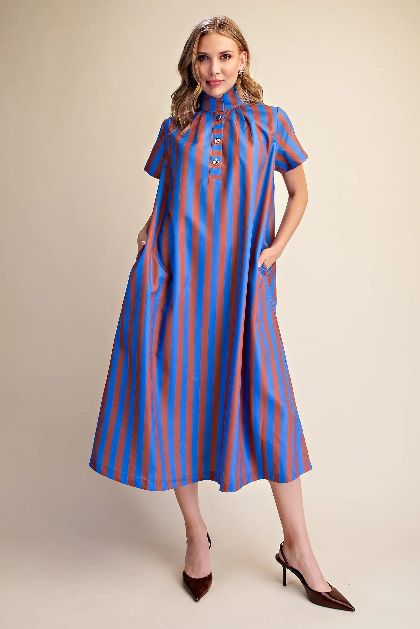 Stand High Neck Dress