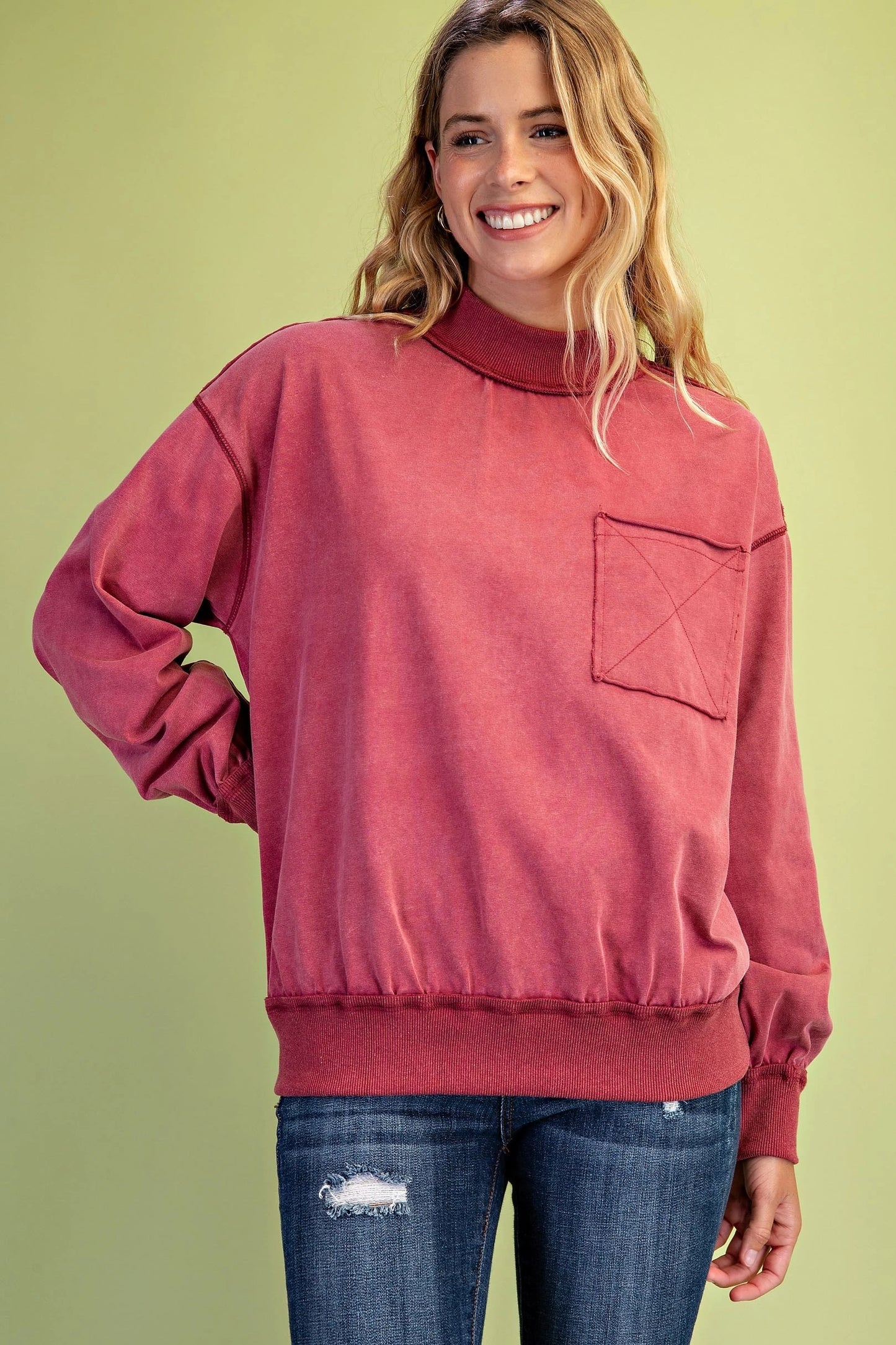 Mulberry Mock Neck