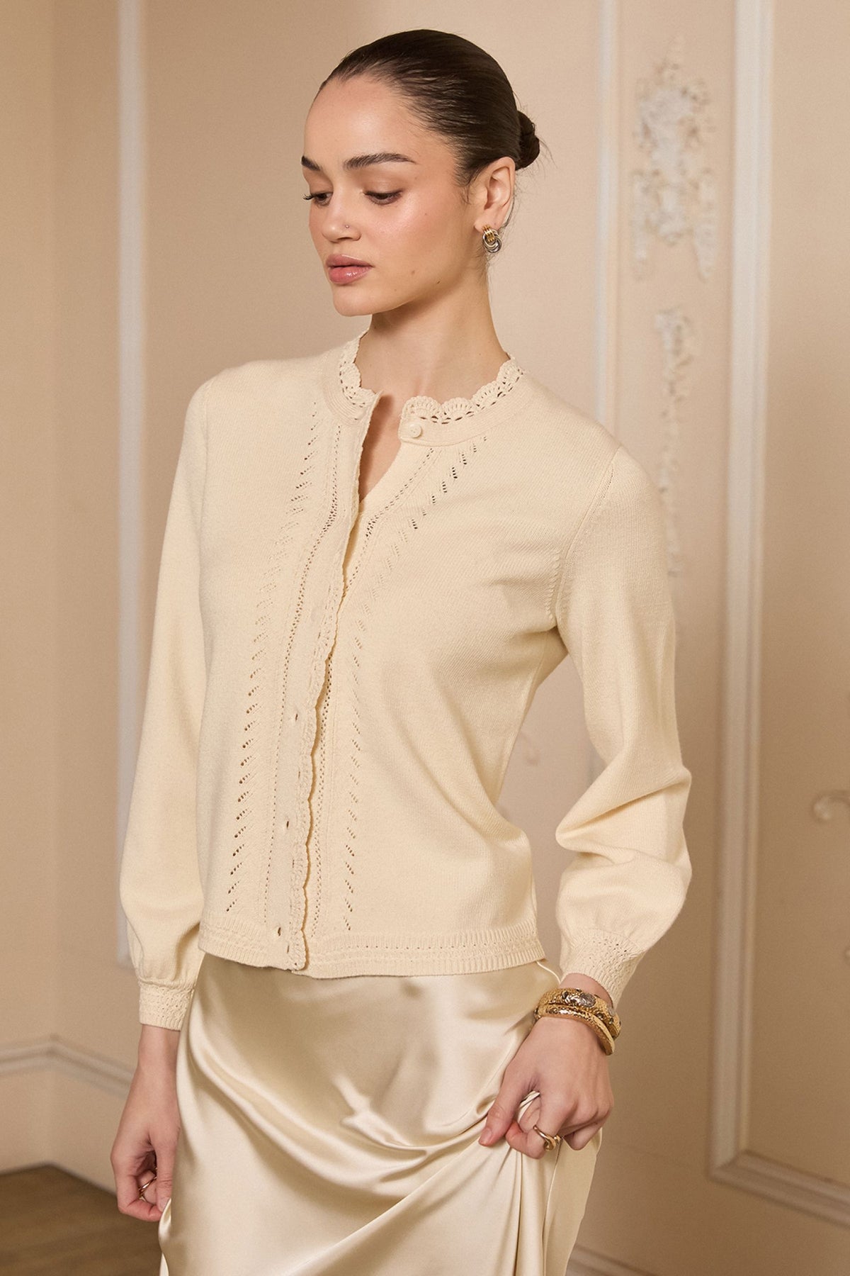 Scallop Edge LS Cardigan