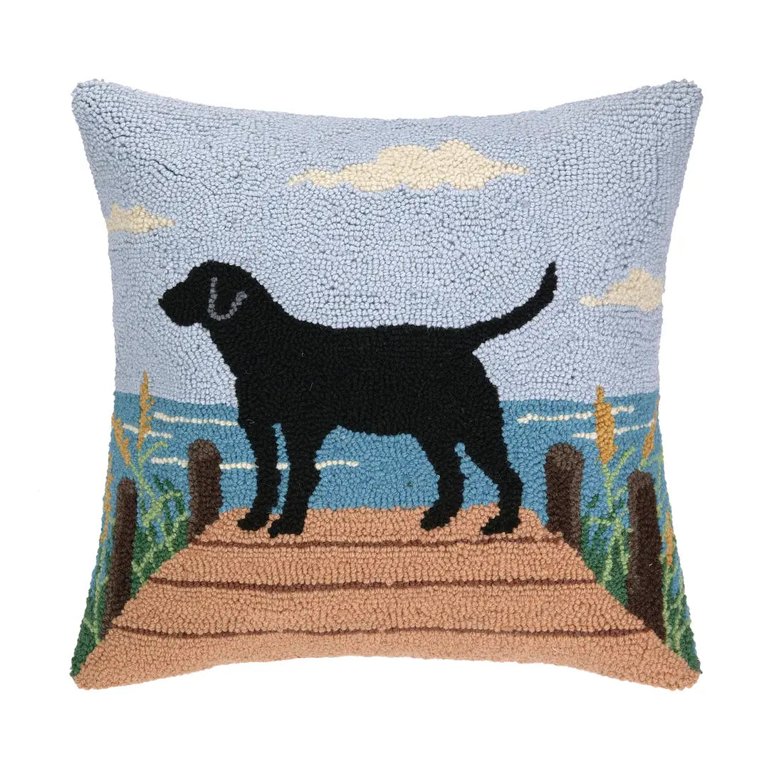Lab On Dock Hook Pillow