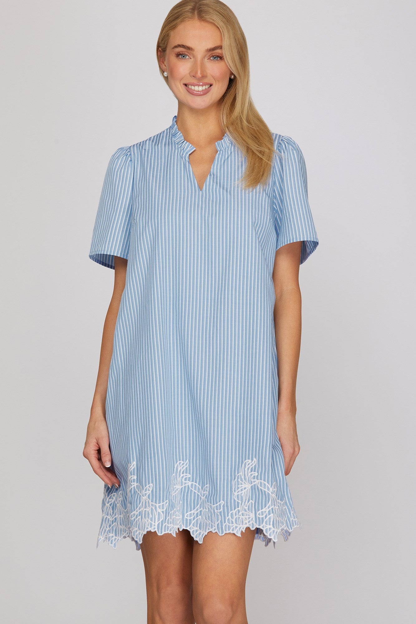 Emb. Hem Mini Dress